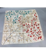 Vintage Autumn Colorful Leaves 100% Silk Scarf - 25x25” - $20.82 CAD