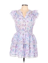 NWT LoveShackFancy x Target Lou in Purple Floral Double Ruffle Tiered Dress L - £71.64 GBP