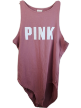 PINK Victoria&#39;s Secret Bodysuit Womens Small Dark Pink Knit Sleeveless P... - $16.57