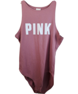 PINK Victoria&#39;s Secret Bodysuit Womens Small Dark Pink Knit Sleeveless P... - £13.09 GBP
