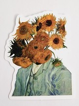 Sunflowers Coming Out of Person&#39;s Head Sticker Decal Super Cool Embellishment - £1.76 GBP
