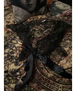 JULIE BROWN Elegant  Midnight Black Sequin   Open Frontal Blouse Size S - £11.76 GBP