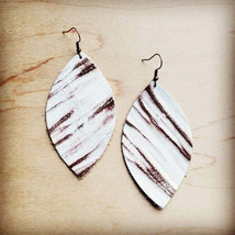 Leather Oval Earring White Chateau - £20.08 GBP