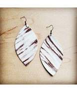 Leather Oval Earring White Chateau - £20.09 GBP