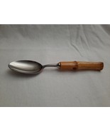 Vintage Mid-Century Modern MCM Stainless Japan Bamboo Flatware Soup Spoon - £11.08 GBP