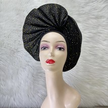 African Gele Fabric Headtie Stones Auto Gele Made Aso-Oke Turban Head We... - $59.99