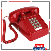 Single Line Corded Desk Telephone Home Emergency Intuition Amplified Retro Phone - £37.50 GBP