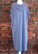 NEW SLNY SL Fashions NY Womens Dress 16 Beaded Periwinkle Blue Sheer Ove... - £35.48 GBP