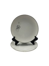 Sango China MORENA Salad Dessert Plate White w Silver Rim 5280 Set of 2 - $10.84