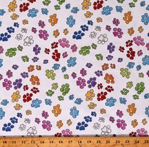 Cotton Dogs Doggies Animals Paws Multicolor Fabric Print by Yard D754.23 - £11.98 GBP