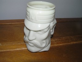 Vintage Avon Marked Carved Cream Glass CASEY AT BAT Head Coffee Mug Cup  – 5.5  - £6.86 GBP