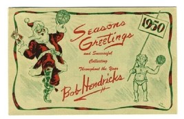 Bob Hendricks 1950 Seasons Greetings Postcard SIGNED Postcard Collectors... - $17.80