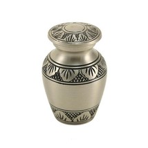 New, Solid Brass Athena Pewter Keepsake Funeral Cremation Urn, 5 Cubic Inches - £48.70 GBP