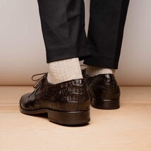 Lacio Genuine Caiman Crocodile Shoes Brown image 13