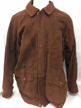 Eddie Bauer Mens Brown Leather Jacket with Cotton Lining XL - £48.67 GBP