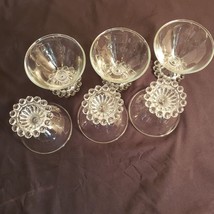 Vintage Anchor Hocking Clear Boopie Bubble Glasses Set of 6 Sherbet Dess... - £15.85 GBP