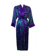 Vintage Victoria&#39;s Secret Gold Label Green Purple Satin Wrap Robe size S... - €39,91 EUR