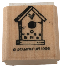 Stampin&#39; Up Rubber Stamp Birdhouse with Heart Country Living Nature Outdoor Bird - £2.39 GBP