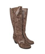 BareTraps Rapunzel Brown Textile Distressed Tall Heeled Boots Size 7.5 M - $33.94 CAD