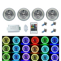 5-3/4 RGB SMD Color Change White Red Blue Green LED Halo Angel Eye Headlight Set - £275.28 GBP