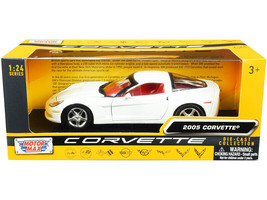 2005 Chevrolet Corvette C6 White w Red Interior History of Corvette Series 1/24 - $38.08