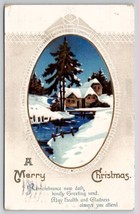 Christmas Greeting Evening Snow Scene Davidson Family Long Pine NE Postc... - £3.10 GBP