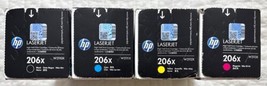 HP 206X Black Cyan Magenta Yellow High Yield Toners W2110X W2111X W2112X... - £311.48 GBP