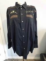 COOGI Australia Men&#39;s Black Button Down Embroidered Long Sleeve Shirt XX... - $59.95
