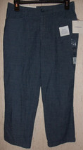 Nwt Womens Croft &amp; Barrow Classic Fit Chambray Blue Capris Cropped Pants Size 4 - £19.97 GBP