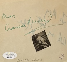 Claude Rains Signed Autographed 4&quot; X 5&quot; Album Page Invisible Man Jsa Certified - £239.49 GBP