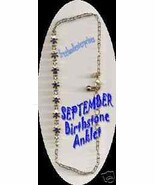 Anklet Birthstone Flower Anklet Goldtone SEPTEMBER ~NEW Boxed~ - $20.30 CAD