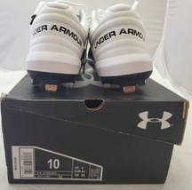 Under Armour Yard Low ST Metal Baseball Cleats Black/White Shoes Size 10 - £23.60 GBP