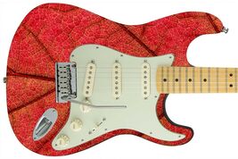 Guitar Skin Axe Wrap Re-skin Macro Red Leaf Close Up 479 - $44.50