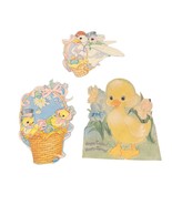 Set of 3 Easter Spring Die Cuts Cardboard Eggs Chicks Bunnies Ducks - £11.96 GBP