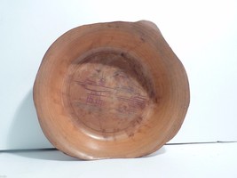 Turned Carved Wood Bowl Carved Inside Apx. 7 inches in diameter - $23.70