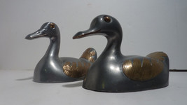 Vintage Duck Shape- Trinket Box- Pewter with Brass Inlay- Hong Kong- Gaico - £18.25 GBP