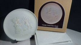 1988 Merry Christmas Deer Precious Moments Plate Decoration Collection 3... - $15.44