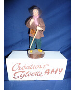 Woman With Walking Sticks Creations Sylvette Amy Doll Wood Stand Collect... - $34.19