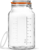 Super Wide Mouth Glass Storage Jar with Airtight Lids, 1 Gallon Large Ma... - $30.64