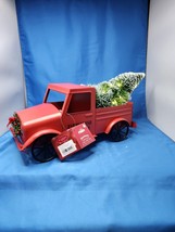 Farmhouse Christmas LED Decor St Nicholas Square Truck With Lighted Tree - £30.30 GBP