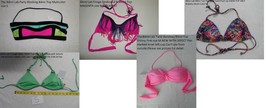 Bikini Lab Twist Bandeau Bikini Top Shinny Pink size M - $10.43