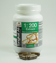 Tongkat Ali 1:200 Extract  300 Mg   100 Capsules   Indonesia - £30.77 GBP