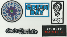 Good Charlotte Ozzy Green Day Rhcp Bunch Of 5 Patches Xmas Bargain - $11.74