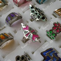 300pcs HOT ON SALE wholesale jewelry ring lots  Enamel glaze stainless steel Rin - £103.44 GBP