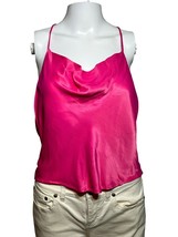 New Zara Blouse Cami Women&#39;s M Medium Pink Satin Drape Back Strappy  - AC - £15.12 GBP