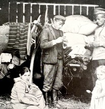 Homeless Polish Family Fleeing German Invasion WW1 Print 1917 Military S... - £23.94 GBP