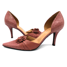 Franco Sarto Womens 8 D&#39;Orsay Heel Croc Embossed Mauve Pink Preppy Flirty  - $33.68