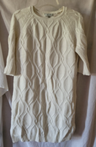Women's Merona Sweater Dress Size Medium 3/4 Sleeve White Hand Wash Warm... - $10.99