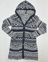 Lucky Brand Womens Hooded Button Front Cardigan Sweater Medium Boho Navy... - £18.65 GBP