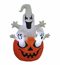 5 Foot Halloween Inflatable Three Ghosts Pumpkin Yard Party Decoration B... - $637.49 MXN